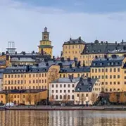 Colourful buildings in an old town region