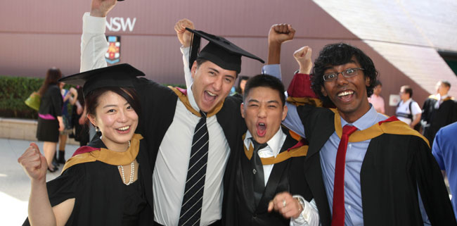 Four students celebrate graduating
