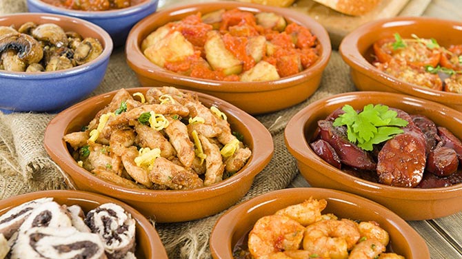A selection of tapas dishes