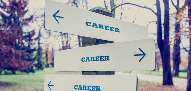Direct signs with the word 'career'