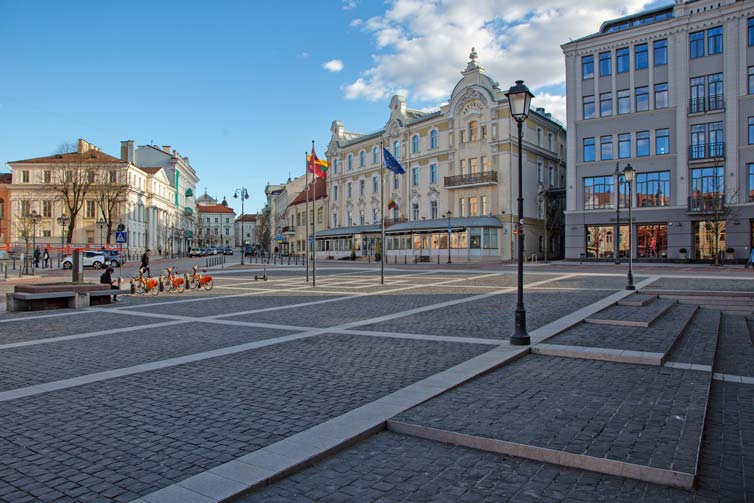 Empty city square