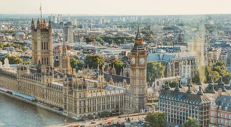 London city aerial view