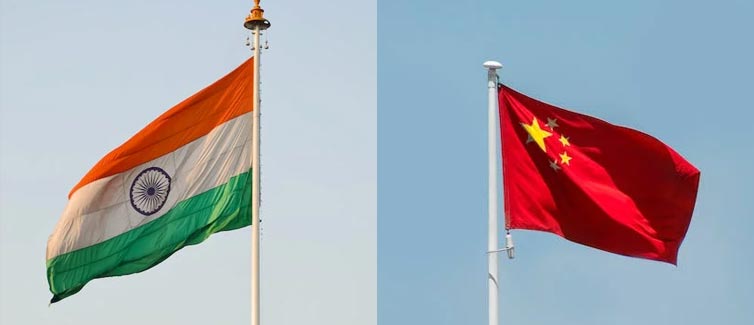 Flags of India and China