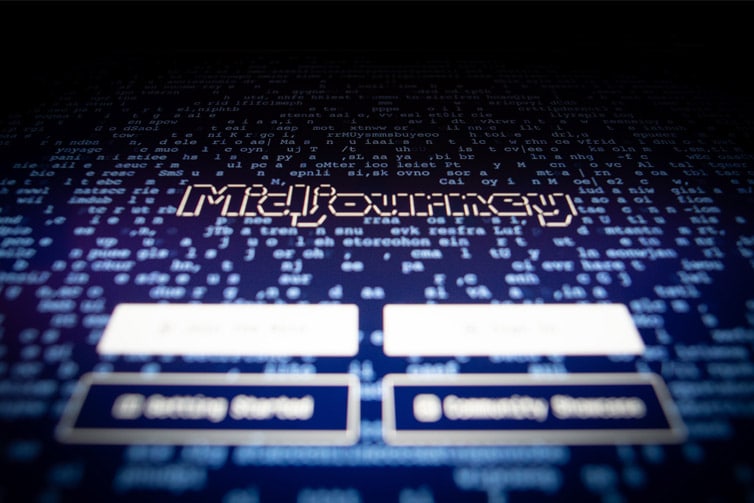 Image of a computer screen that says the word 'midjourney' on it