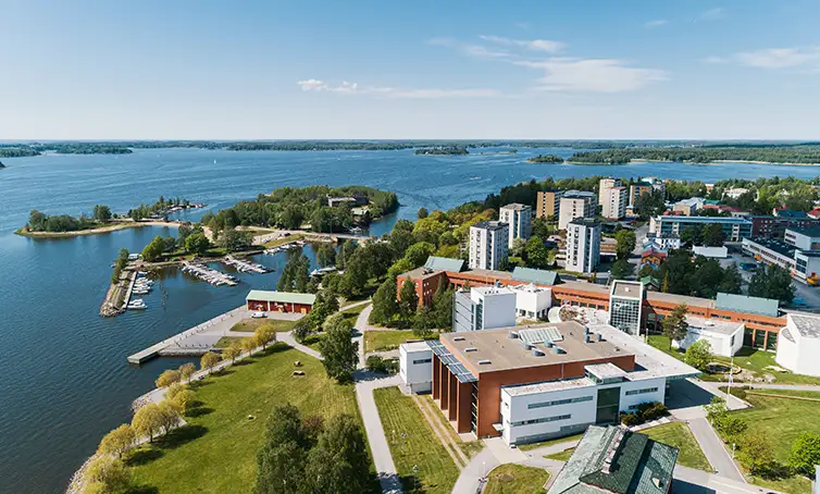 University campus buildings viewed from above