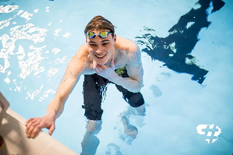 Man in swimming pool